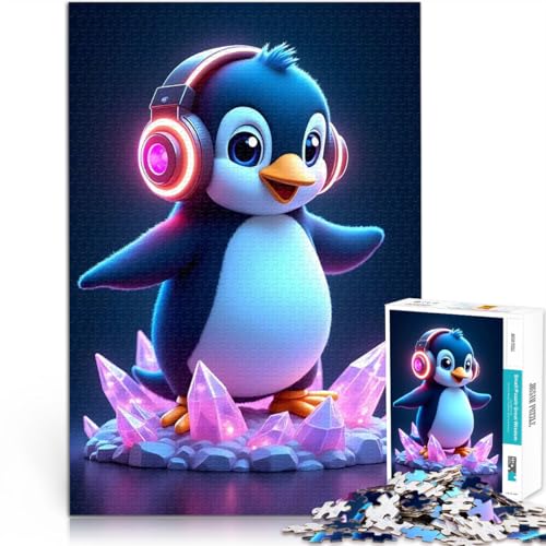 Puzzle 1000 Teile für Teenager Intellektuelles Spiel Süßer Pinguin mit Kopfhörern denn eignet ganze Familie75x50cm Puzzle 1000 Teile für Teenager Intellektuelles Spiel Süßer Pinguin mit Kopfhörern denn eignet ganze Familie75x50cm von QVKZLYFXN