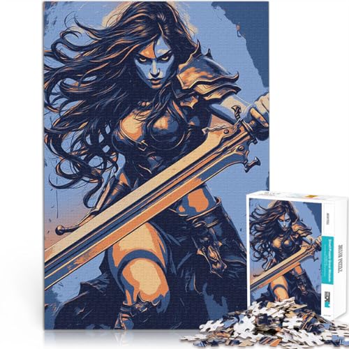 Puzzle 1000 Teile für Teenager Lernspiel-Herausforderungsspielzeug Kriegerin mit Schwert Tolle Geschenke und Spielzeuge75x50cm Puzzle 1000 Teile für Teenager Lernspiel-Herausforderungsspielzeug Kriegerin mit Schwert Tolle Geschenke und Spielzeuge75x50cm von QVKZLYFXN