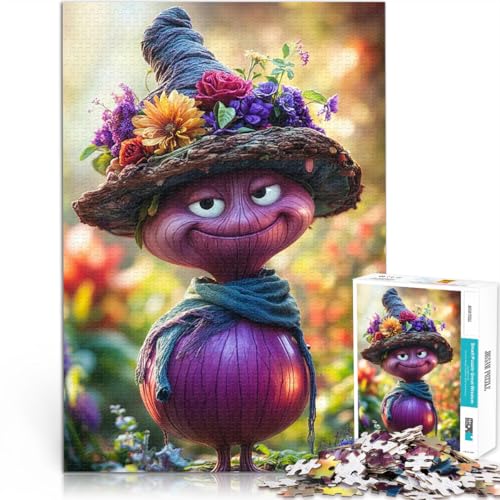 Puzzle 1000 Teile für Teenager Lernspiele Heimdekoration Lächelnder Zwiebelcharakter Geeignet für die Schreibtischdekoration38x26cm von QVKZLYFXN
