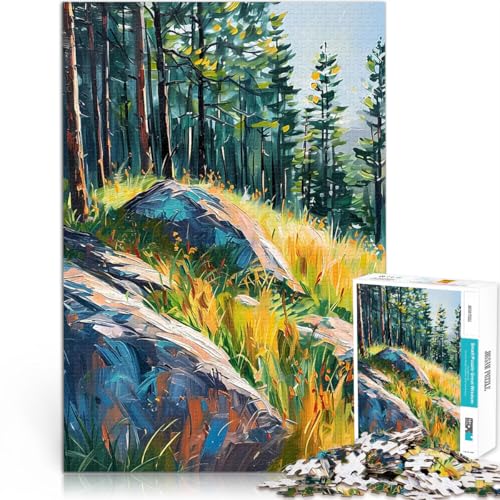 Puzzle 1000 Teile für Teenager Pädagogisches Spielzeug zum Stressabbau Sonnenaufgang Waldlandschaft Geschenk zum Geburtstag38x26cm von QVKZLYFXN