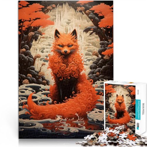 Puzzle 1000 Teile für Teenager Spiele Spielzeug Geschenk Kitsune Japanischer Fuchs Wunschliste mit dem Weihnachtsmann50x70cm von QVKZLYFXN