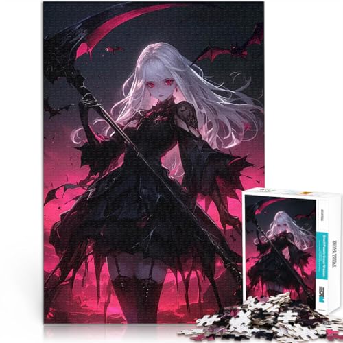 Puzzle 1000 Teile für Teenager Spielzeug Lernspiele Stressabbau Dunkles Anime-Mädchen mit Sense Lernspiel für Geburtstag, Weihnachten38x26cm Puzzle 1000 Teile für Teenager Spielzeug Lernspiele Stressabbau Dunkles Anime-Mädchen mit Sense Lernspiel für Geburtstag, Weihnachten38x26cm von QVKZLYFXN