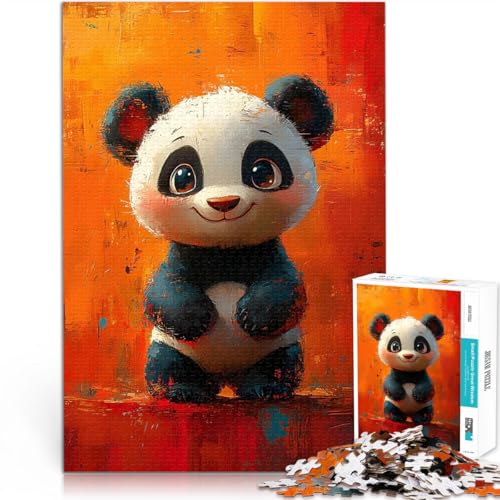 Puzzle 1000 Teile für Teenager für Lernspiel-Herausforderungsspielzeug Niedliche Panda-Malerei Einzigartige Wohndekoration und Geschenke38x52cm von QVKZLYFXN