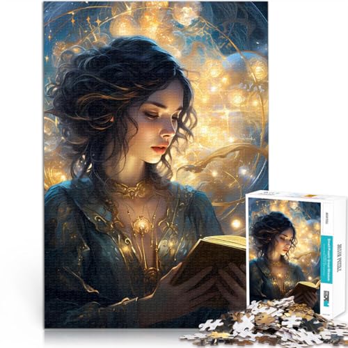 Puzzle für Erwachsene, 1000 Teile Anspruchsvoll, Aber lustig und humorvoll Kosmische Zauberin mit passendem Poster und Quizblatt38x26cm von QVKZLYFXN