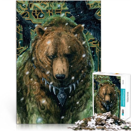 Puzzle für Erwachsene, 1000 Teile Anspruchsvoll, Aber lustig und humorvoll Odin Bär Verbessern Sie das Gedächtnis38x26cm von QVKZLYFXN