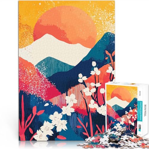 Puzzle für Erwachsene, 1000 Teile Anspruchsvolles Spiel und Familienspaß Sonnenuntergang in den japanischen Bergen Für Paare geeignet75x50cm von QVKZLYFXN