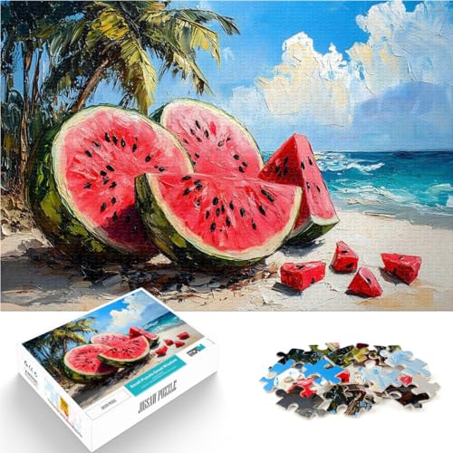 Puzzle für Erwachsene, 1000 Teile Anspruchsvolles Spiel und Familienspaß Wassermelonenstrand-Gemälde Geburtstagsgeschenke52x38cm Puzzle für Erwachsene, 1000 Teile Anspruchsvolles Spiel und Familienspaß Wassermelonenstrand-Gemälde Geburtstagsgeschenke52x38cm von QVKZLYFXN