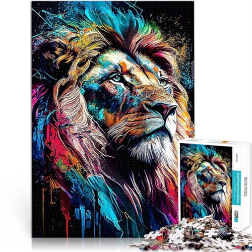 Puzzle für Erwachsene, 1000 Teile Gehirnintelligenz-Herausforderung süchtig machendes Spielzeug Löwe Wanddekoration38x26cm von QVKZLYFXN