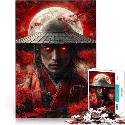 Puzzle für Erwachsene, 1000 Teile Gehirnintelligenz-Herausforderung süchtig machendes Spielzeug Samurai Wohnkunstdekor38x26cm von QVKZLYFXN