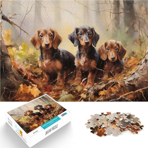 Puzzle für Erwachsene, 1000 Teile Lernspiel-Herausforderungsspielzeug Dackel im Wald Tolle Geschenke und Spielzeuge38x52cm von QVKZLYFXN
