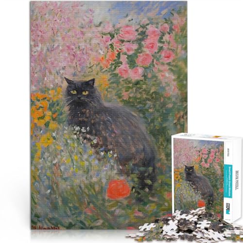 Puzzle für Erwachsene, 1000 Teile Pädagogisches Spielzeug zum Stressabbau Schwarze Katze in einem Garten Für Paare geeignet38x26cm Puzzle für Erwachsene, 1000 Teile Pädagogisches Spielzeug zum Stressabbau Schwarze Katze in einem Garten Für Paare geeignet38x26cm von QVKZLYFXN