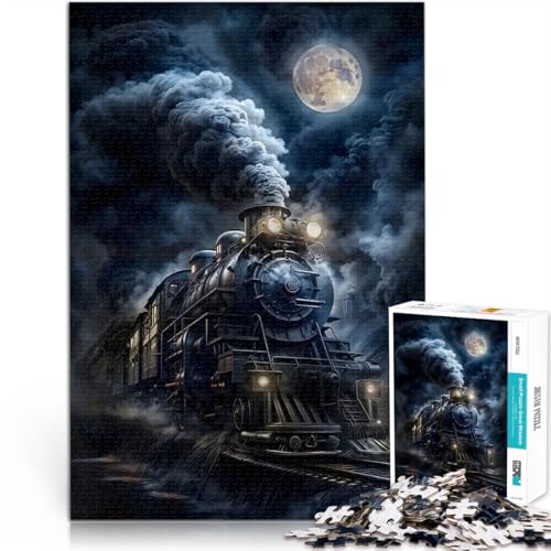 Puzzle für Erwachsene, 1000 Teile Spielzeug-Intellektuelles Spiel Dampfmaschine im Mondlicht Lernspiel für Geburtstag, Weihnachten38x26cm Puzzle für Erwachsene, 1000 Teile Spielzeug-Intellektuelles Spiel Dampfmaschine im Mondlicht Lernspiel für Geburtstag, Weihnachten38x26cm von QVKZLYFXN