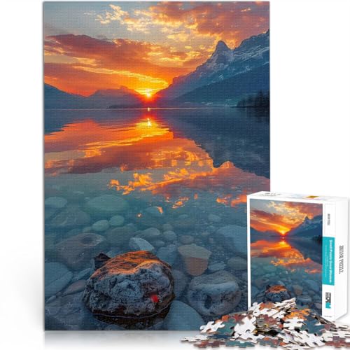 Puzzle für Erwachsene, 1000 Teile Spielzeug für die ganze Familie Majestätische Sonnenuntergangsreflexion Lustiges Geschenk50x70cm von QVKZLYFXN