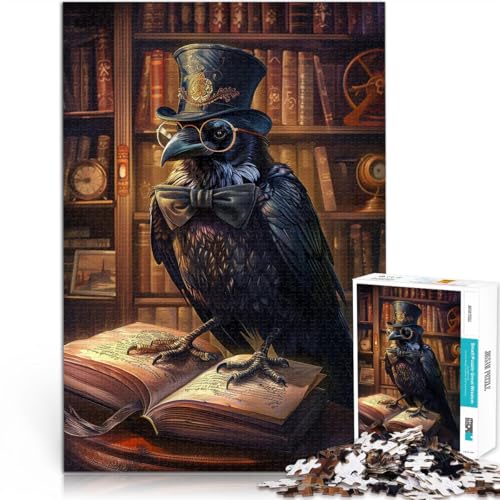 Puzzle für Erwachsene, 1000 Teile für Lernspiel-Herausforderungsspielzeug Bibliothek des klugen Raben Geburtstagsgeschenke38x26cm von QVKZLYFXN