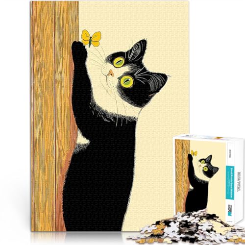 Puzzle für Erwachsene, 1000 Teile für Lernspiel-Herausforderungsspielzeug Neugierige Katze und Schmetterling Eltern-Kind-Interaktion52x38cm Puzzle für Erwachsene, 1000 Teile für Lernspiel-Herausforderungsspielzeug Neugierige Katze und Schmetterling Eltern-Kind-Interaktion52x38cm von QVKZLYFXN