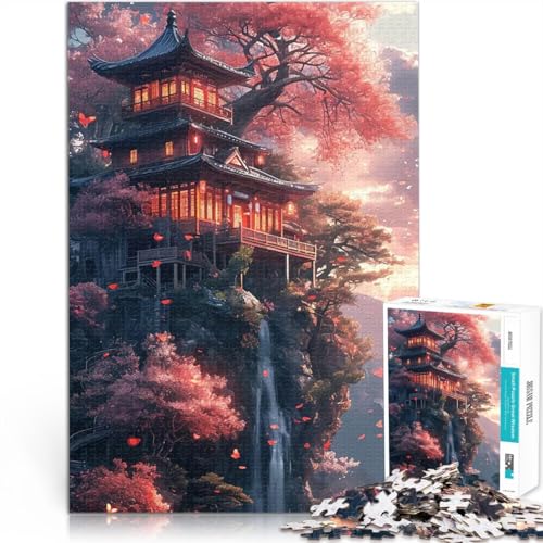 Puzzle für Erwachsene, 1000 Teile lustige Spiele für die ganze Familie Japanische Landschaft Natur einzigartiges Herausforderungsspiel50x70cm von QVKZLYFXN