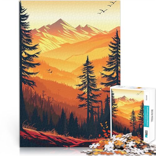 Puzzle für Erwachsene 1000 Teile Denksportaufgabe für Berg Sonnenuntergang Landschaft Verbessern Sie das Gedächtnis38x26cm von QVKZLYFXN