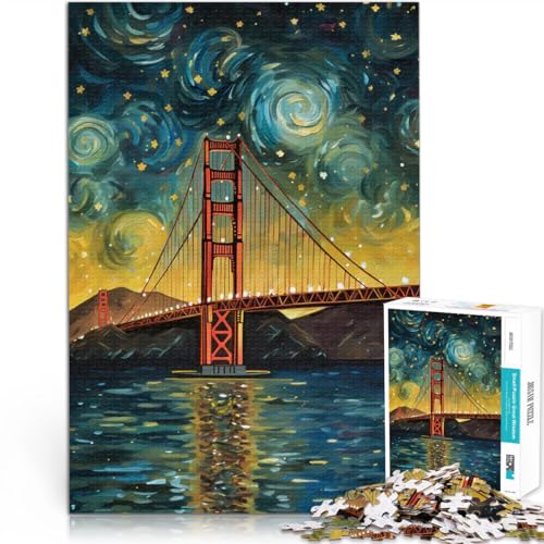 Puzzle für Erwachsene 1000 Teile Familienspiel zum Stressabbau, schwierige Herausforderung Sternenklares Golden Gate Für Paare geeignet75x50cm Puzzle für Erwachsene 1000 Teile Familienspiel zum Stressabbau, schwierige Herausforderung Sternenklares Golden Gate Für Paare geeignet75x50cm von QVKZLYFXN
