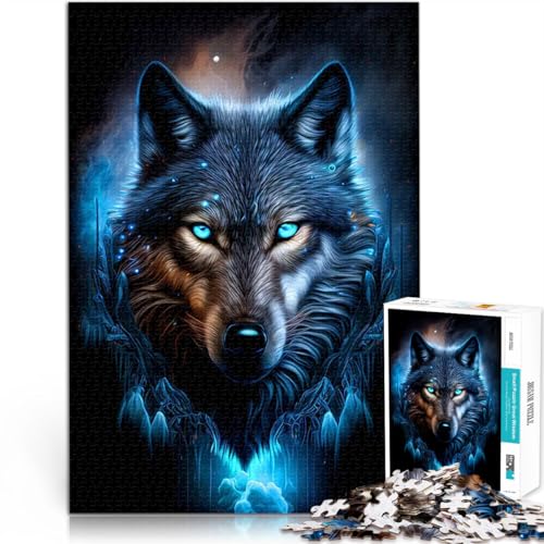 Puzzle für Erwachsene 1000 Teile Gehirnintelligenz-Herausforderung süchtig machendes Spielzeug Wolf Wichtelgeschenke38x26cm von QVKZLYFXN