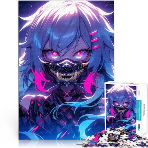 Puzzle für Erwachsene 1000 Teile Pädagogisches Spielzeug zum Stressabbau Neonmaskierter Krieger Geburtstagsgeschenk, Geschenke38x26cm von QVKZLYFXN