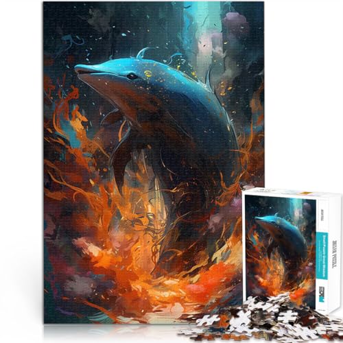 Puzzle für Erwachsene 1000 Teile Spielzeug-Intellektuelles Spiel Delfinlegende eignet ganze Familie75x50cm von QVKZLYFXN