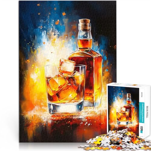 Puzzle für Erwachsene 1000 Teile Stressabbau – Staycation – Zeit totschlagen Whisky-EIS einzigartiges Herausforderungsspiel38x26cm von QVKZLYFXN