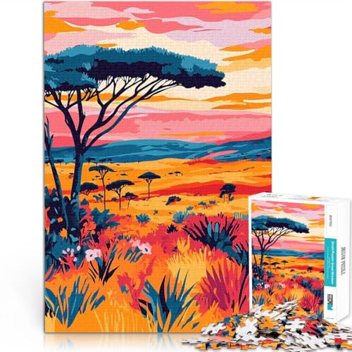 Puzzle für Erwachsene 1000 Teile für Lernspiel-Herausforderungsspielzeug Afrikanische Sonnenuntergangslandschaft Kunstwerk Geschenk38x52cm Puzzle für Erwachsene 1000 Teile für Lernspiel-Herausforderungsspielzeug Afrikanische Sonnenuntergangslandschaft Kunstwerk Geschenk38x52cm von QVKZLYFXN