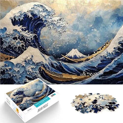Puzzle für Erwachsene 1000 Teile für Lernspiel-Herausforderungsspielzeug Großes Wellengemälde Verbessern Sie das Gedächtnis38x26cm von QVKZLYFXN