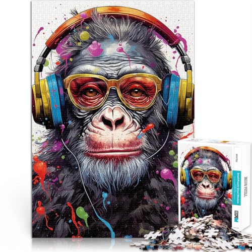 Puzzle für Erwachsene mit 1000 Teilen Denksportaufgabe für Monkey DJ Musik mit vollständig ineinander greifenden, zufällig geformten Teilen75x50cm Puzzle für Erwachsene mit 1000 Teilen Denksportaufgabe für Monkey DJ Musik mit vollständig ineinander greifenden, zufällig geformten Teilen75x50cm von QVKZLYFXN