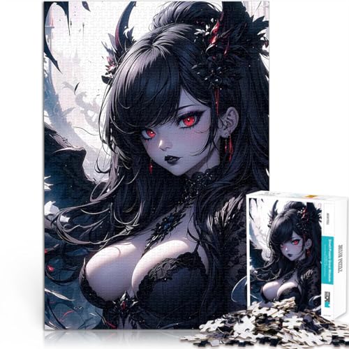 Puzzle für Erwachsene mit 1000 Teilen Lernspiel-Herausforderungsspielzeug Dark Angel Anime-Mädchen Lernspiel für Geburtstag, Weihnachten38x26cm von QVKZLYFXN