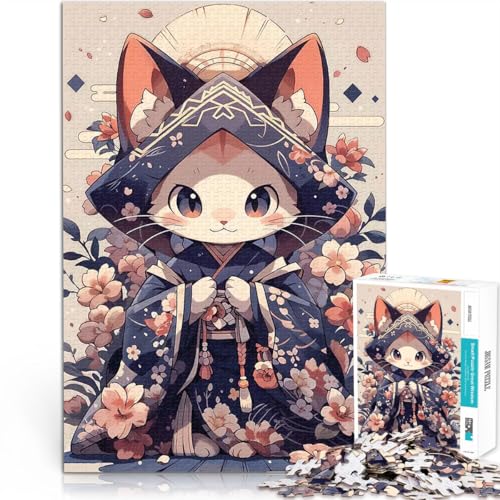 Puzzle für Erwachsene mit 1000 Teilen Quizspiel Japanischer Katzenkimono mit vollständig ineinander greifenden, zufällig geformten Teilen52x38cm Puzzle für Erwachsene mit 1000 Teilen Quizspiel Japanischer Katzenkimono mit vollständig ineinander greifenden, zufällig geformten Teilen52x38cm von QVKZLYFXN