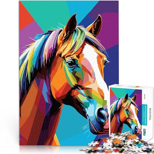 Puzzle für Erwachsene mit 1000 Teilen Spielzeug-Intellektuelles Spiel Pferdeporträt WPAP Lernspiel für Geburtstag, Weihnachten52x38cm Puzzle für Erwachsene mit 1000 Teilen Spielzeug-Intellektuelles Spiel Pferdeporträt WPAP Lernspiel für Geburtstag, Weihnachten52x38cm von QVKZLYFXN