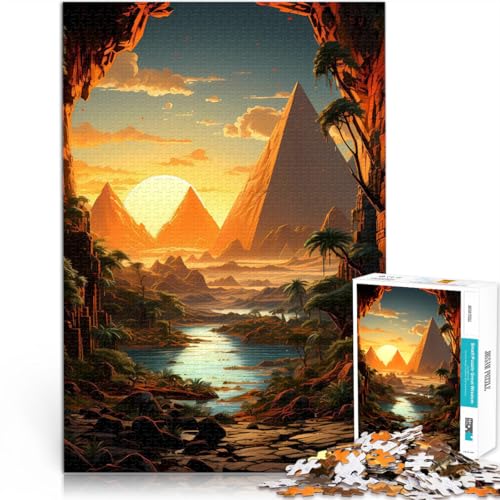 Puzzle für Erwachsene mit 1000 Teilen Spielzeug-Intellektuelles Spiel Sonnenuntergangspyramide einzigartiges Herausforderungsspiel52x38cm Puzzle für Erwachsene mit 1000 Teilen Spielzeug-Intellektuelles Spiel Sonnenuntergangspyramide einzigartiges Herausforderungsspiel52x38cm von QVKZLYFXN