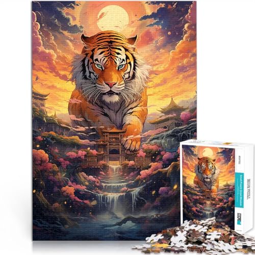 Puzzle für Erwachsene mit 1000 Teilen Spielzeug Lernspiele Stressabbau Eine Königstiger-Fantasie Wunschliste mit dem Weihnachtsmann38x52cm von QVKZLYFXN