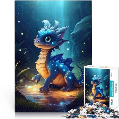 Puzzle für Erwachsene mit 1000 Teilen Spielzeug Lernspiele Stressabbau Süßer Babydrache Geeignet für die Schreibtischdekoration38x26cm von QVKZLYFXN
