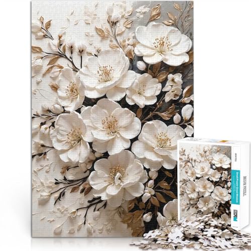 Puzzle für Erwachsene mit 1000 Teilen Staycation: Zeit totschlagen Weiße Blumen 3D-Kunst Geschenke für Freunde und Familie38x26cm Puzzle für Erwachsene mit 1000 Teilen Staycation: Zeit totschlagen Weiße Blumen 3D-Kunst Geschenke für Freunde und Familie38x26cm von QVKZLYFXN