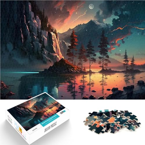 Puzzle für Erwachsene mit 1000 Teilen Stressabbau-Spielzeug Fantasielandschaft eignet ganze Familie52x38cm von QVKZLYFXN