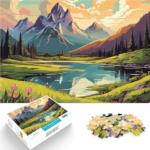 Puzzle für Jugendliche 1000 Teile Handgeschwindigkeitswettbewerb Retro Berg Vintage Lernspiel für Geburtstag, Weihnachten38x26cm von QVKZLYFXN