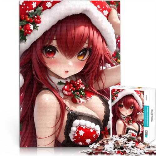 Puzzle für Jugendliche 1000 Teile Lernspiel-Herausforderungsspielzeug Weihnachts-Anime-Mädchen Geschenke für Freunde und Familie38x52cm von QVKZLYFXN