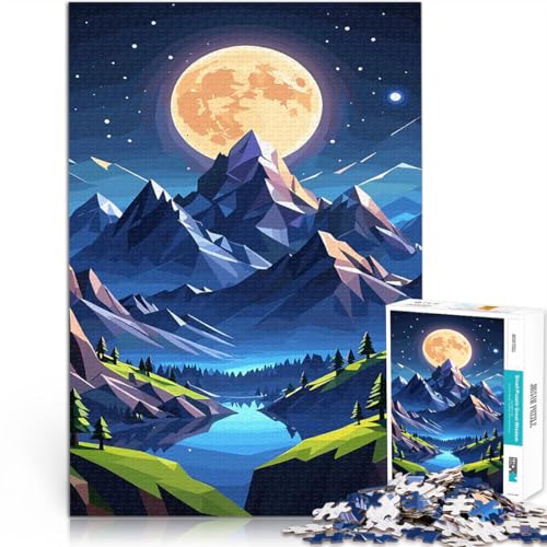 Puzzle für Jugendliche 1000 Teile Lernspiele Heimdekoration Blaue Bergnachtlandschaft Geburtstagsgeschenk, Geschenke75x50cm Puzzle für Jugendliche 1000 Teile Lernspiele Heimdekoration Blaue Bergnachtlandschaft Geburtstagsgeschenk, Geschenke75x50cm von QVKZLYFXN
