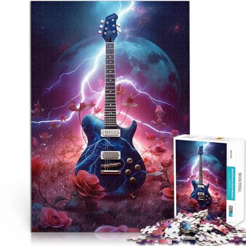 Puzzle für Jugendliche 1000 Teile Lernspiele Heimdekoration Lightning Space-Gitarre Lernspiel für Geburtstag, Weihnachten50x70cm von QVKZLYFXN