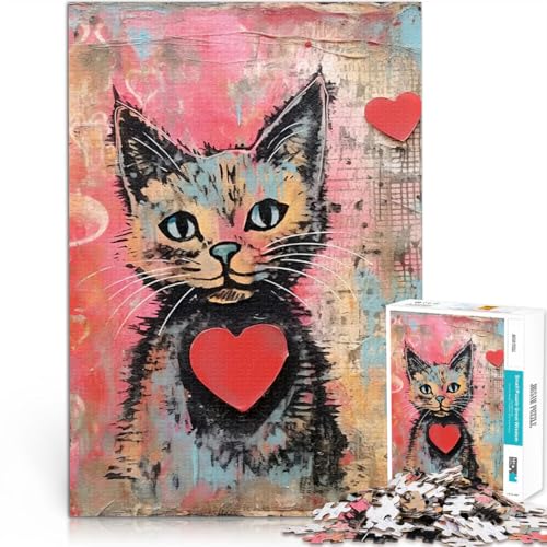 Puzzle für Jugendliche 1000 Teile Schwierig und herausfordernd Valentinstag Katze mit Herz Verbessern Sie das Gedächtnis52x38cm Puzzle für Jugendliche 1000 Teile Schwierig und herausfordernd Valentinstag Katze mit Herz Verbessern Sie das Gedächtnis52x38cm von QVKZLYFXN