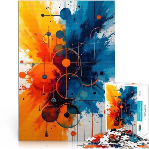 Puzzle für Jugendliche 1000 Teile Spielzeug Lernspiele Stressabbau Abstrakte Kreiskunst Geburtstagsgeschenk, Geschenke52x38cm von QVKZLYFXN