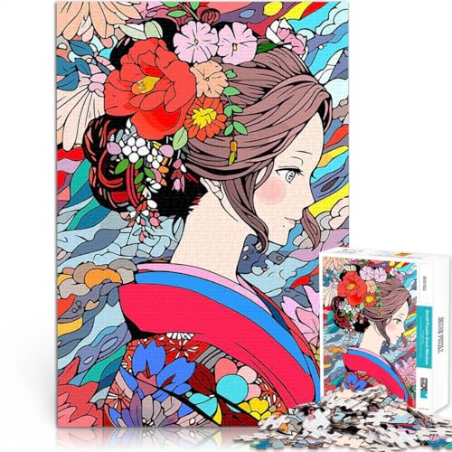 Puzzle für Jugendliche 1000 Teile für Lernspiel-Herausforderungsspielzeug Japanische Kimono-Blumenkunst Tolles Geschenk für Spiele50x70cm Puzzle für Jugendliche 1000 Teile für Lernspiel-Herausforderungsspielzeug Japanische Kimono-Blumenkunst Tolles Geschenk für Spiele50x70cm von QVKZLYFXN