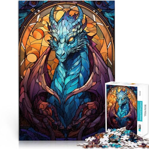 Puzzle für Teenager 1000 Teile Dekomprimierendes intellektuelles Lernspielzeug Drache aus Buntglas Geburtstagsgeschenk, Geschenke75x50cm Puzzle für Teenager 1000 Teile Dekomprimierendes intellektuelles Lernspielzeug Drache aus Buntglas Geburtstagsgeschenk, Geschenke75x50cm von QVKZLYFXN