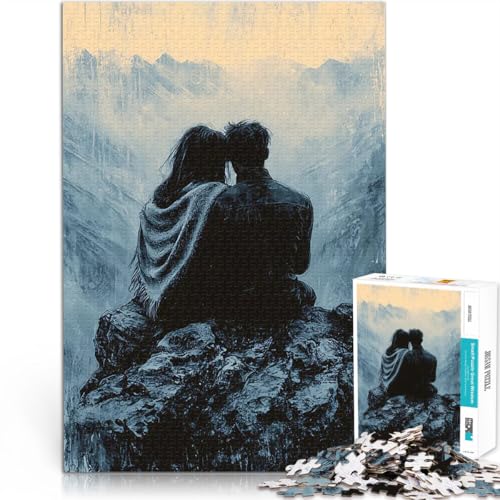 Puzzle für Teenager 1000 Teile Denkspiel Romantisches Paar auf dem Berggipfel im monochromen Stil Künstlersammlung, Bildende Kunst75x50cm Puzzle für Teenager 1000 Teile Denkspiel Romantisches Paar auf dem Berggipfel im monochromen Stil Künstlersammlung, Bildende Kunst75x50cm von QVKZLYFXN
