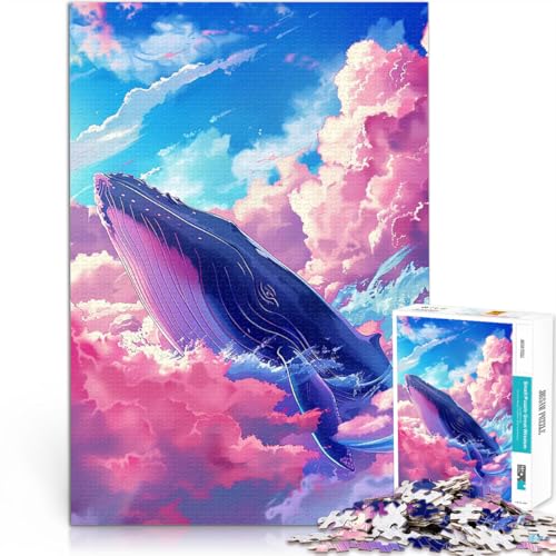 Puzzle für Teenager 1000 Teile Familienspiel zum Stressabbau, schwierige Herausforderung Himmlischer Wal Heimdekoration38x52cm von QVKZLYFXN