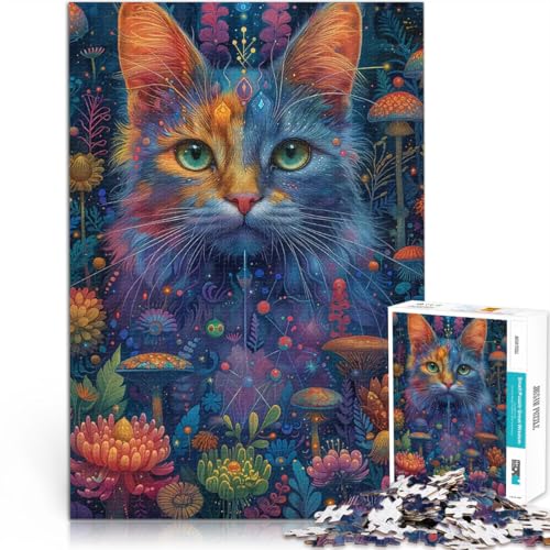 Puzzle für Teenager 1000 Teile Familienspiel zum Stressabbau, schwierige Herausforderung Katze mit Blumen Heimdekoration Spielzeug52x38cm Puzzle für Teenager 1000 Teile Familienspiel zum Stressabbau, schwierige Herausforderung Katze mit Blumen Heimdekoration Spielzeug52x38cm von QVKZLYFXN