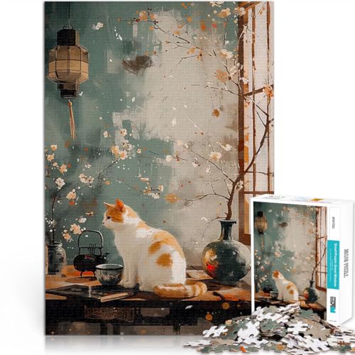 Puzzle für Teenager 1000 Teile Lernspiel-Herausforderungsspielzeug Katze Landschaft Jahrgang Lernspiel für Geburtstag, Weihnachten38x26cm Puzzle für Teenager 1000 Teile Lernspiel-Herausforderungsspielzeug Katze Landschaft Jahrgang Lernspiel für Geburtstag, Weihnachten38x26cm von QVKZLYFXN
