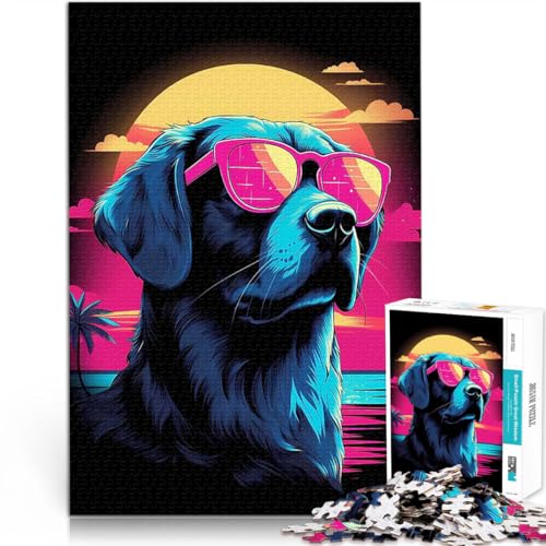 Puzzle für Teenager 1000 Teile Spiele Spielzeug Geschenk Hund im Miami Vice-Stil denn eignet ganze Familie50x70cm von QVKZLYFXN